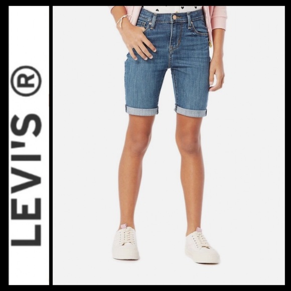 Levi’s Rolled Cuff Denim Bermuda Shorts - Picture 1 of 6